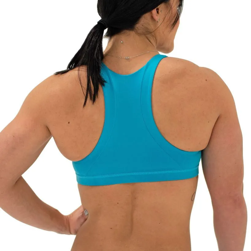 FLEO Jourdaine Sports Bra - Scuba Blue x Katie Crewe