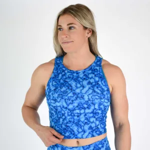 FLEO Tempo Crop Tank - Blue Lava