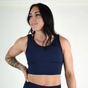 FLEO Wrap Crop Tank - Classic Navy