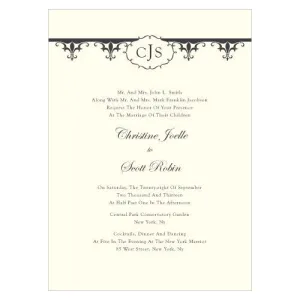 Fleur De Lis Invitation Royal Blue