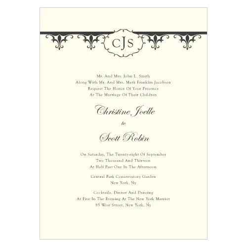 Fleur De Lis Invitation Royal Blue