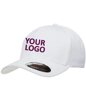 Flexfit Cool & Dry Sport Branded Caps, White