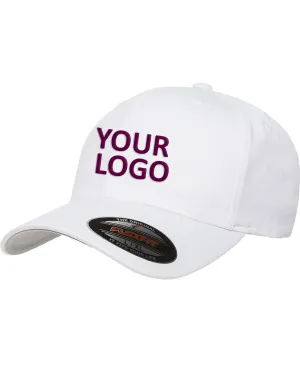 Flexfit Value Cotton Twill Customized Caps, White