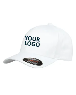 Flexfit Wooly 6-Panel Branded Caps, White