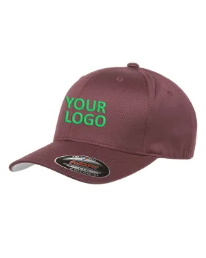 Flexfit Wooly 6-Panel Custom Caps, Maroon