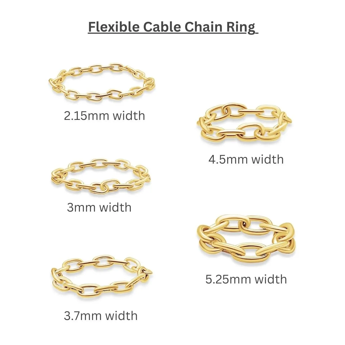 Flexible Gold Cable Chain Ring