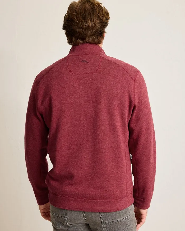 Flip Coast Reversible Snap Mock Sweatshirt in Aged Claret Heather by Tommy Bahama