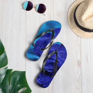 Flip-Flops with Blue rose design