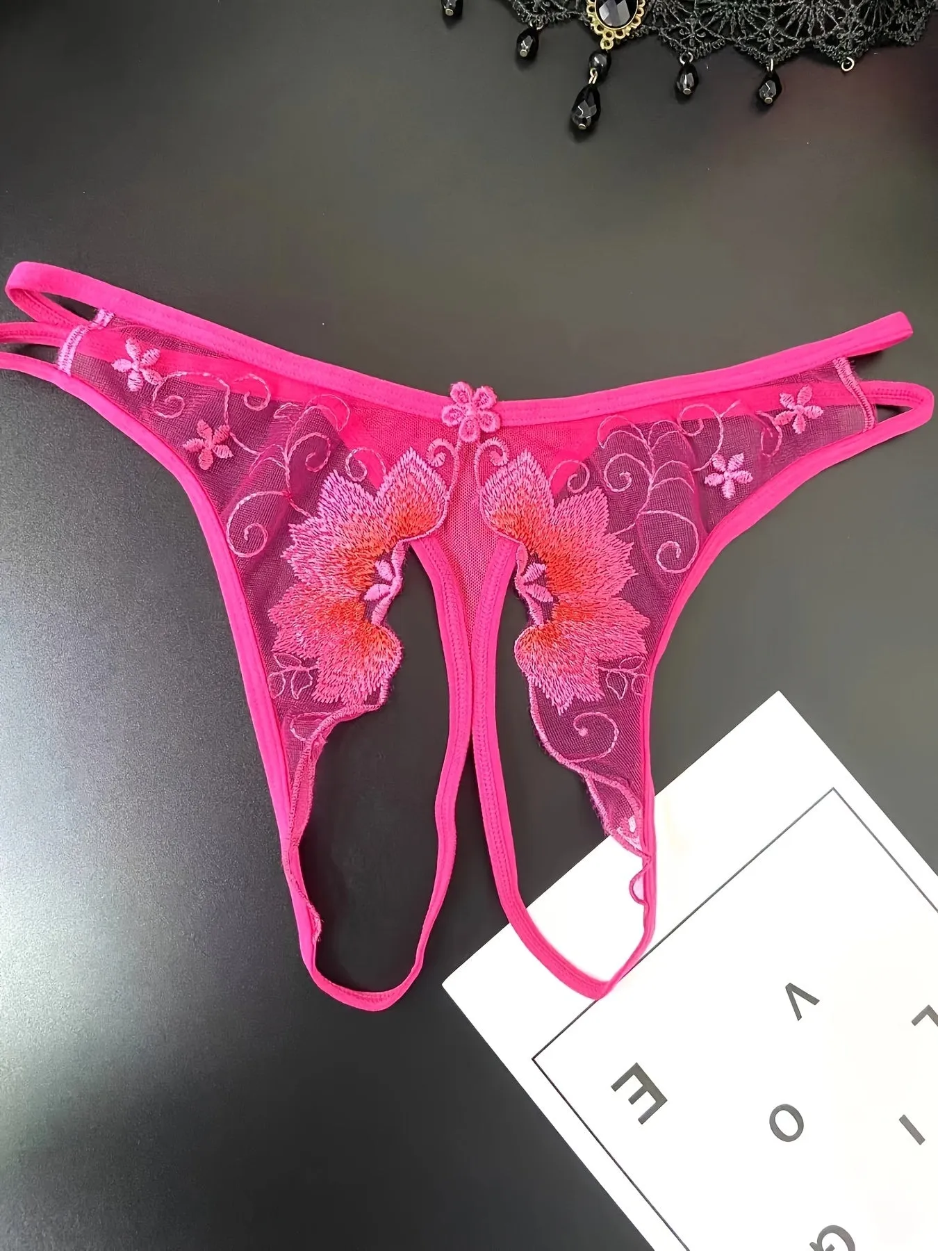 Flirty Floral Embroidered Sheer Thongs  Ultimate Seductive Lingerie