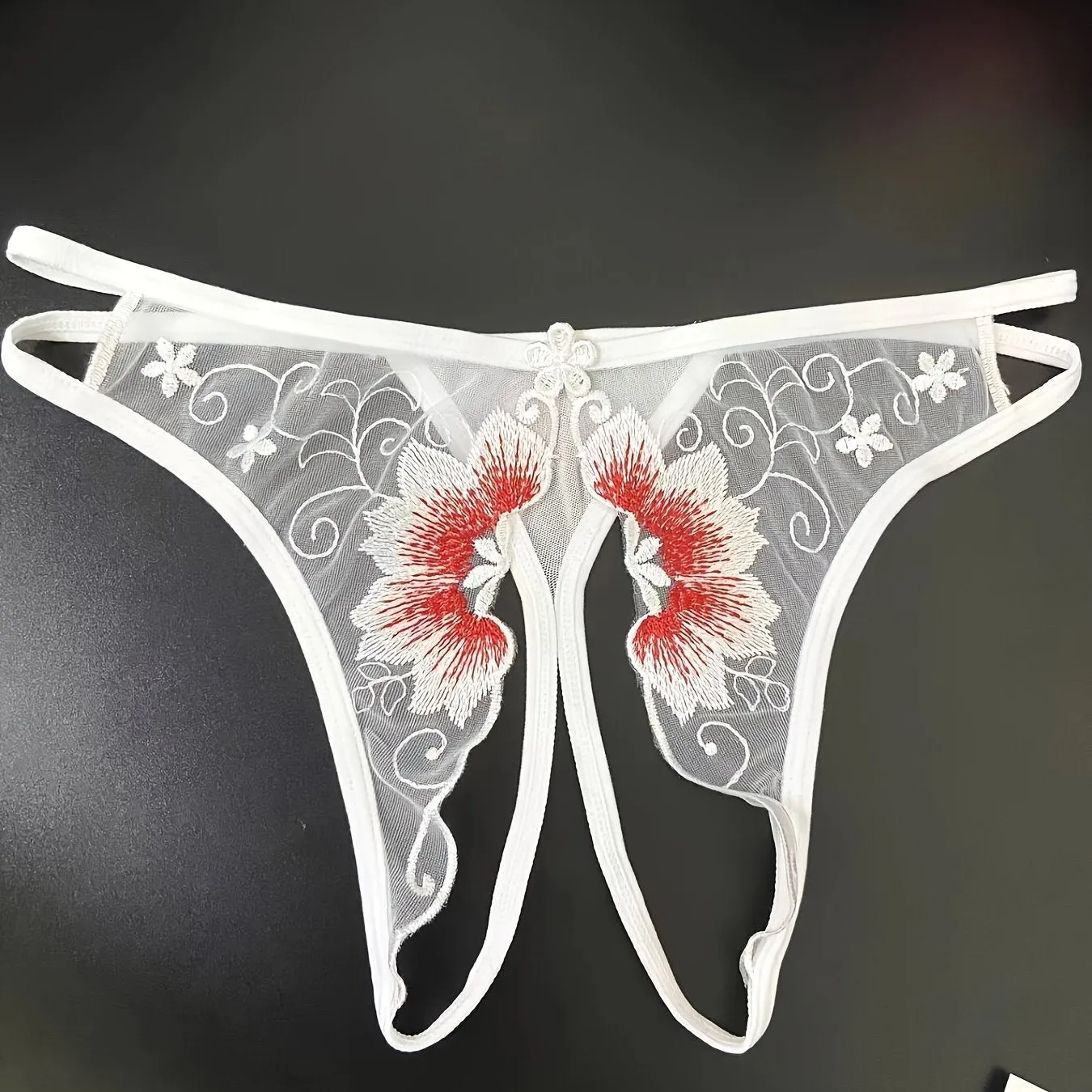 Flirty Floral Embroidered Sheer Thongs  Ultimate Seductive Lingerie