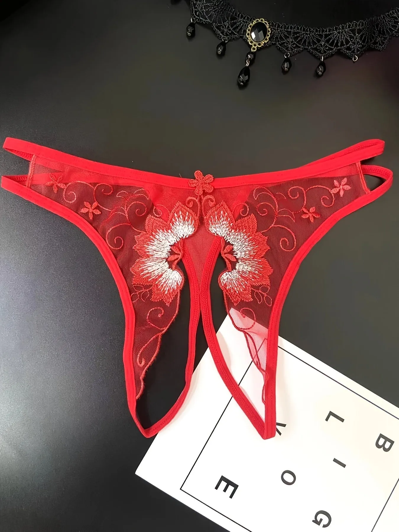 Flirty Floral Embroidered Sheer Thongs  Ultimate Seductive Lingerie