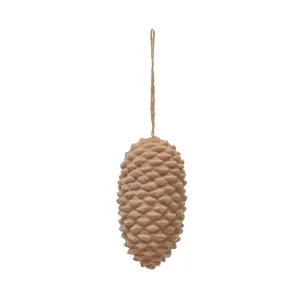 Flocked Pinecone Ornament, 3.75"