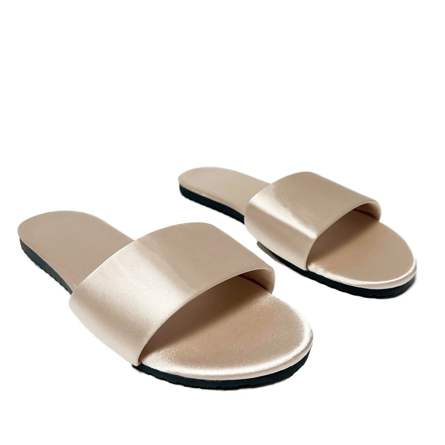 FLOOF Women's Satin Slide in Champagne