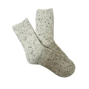 FLOOF Women's Speckled Wool Blend Socks in Oat