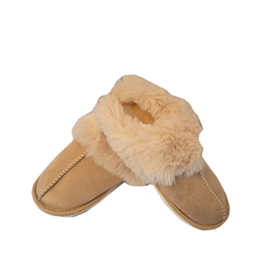 FLOOF Women's Warm Plush Furry Slippers in Khaki