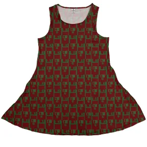 Floppy Disk Red and Green Dress