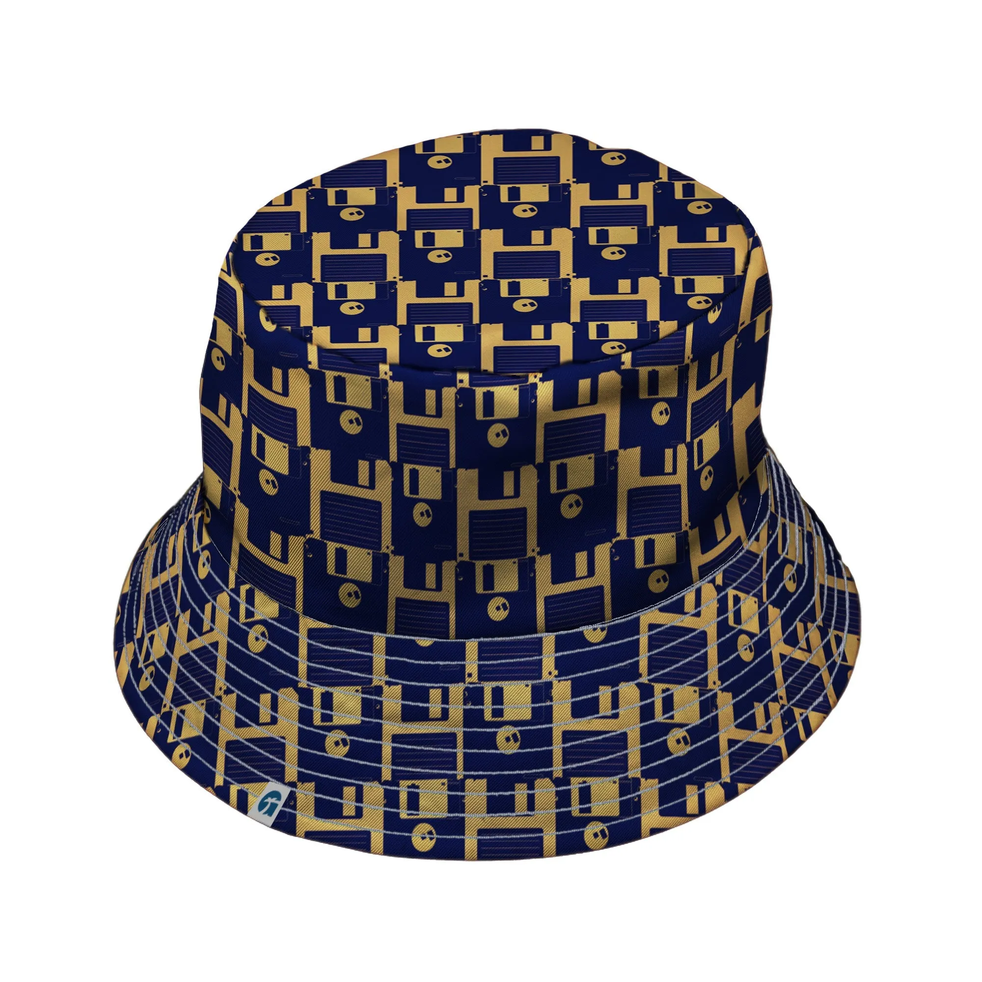 Floppy Disk Yellow Blue Bucket Hat