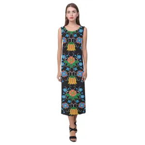 Floral Beadwork Four Mothers Phaedra Sleeveless Open Fork Long Dress