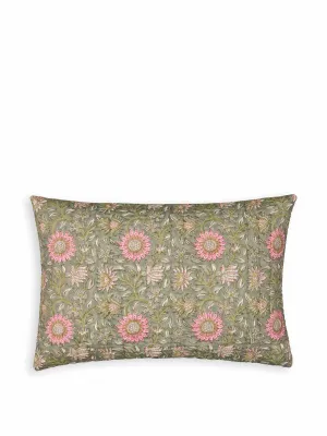 Floral block print cushion cover