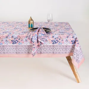 Floral Block Printed Table Cotton Cover