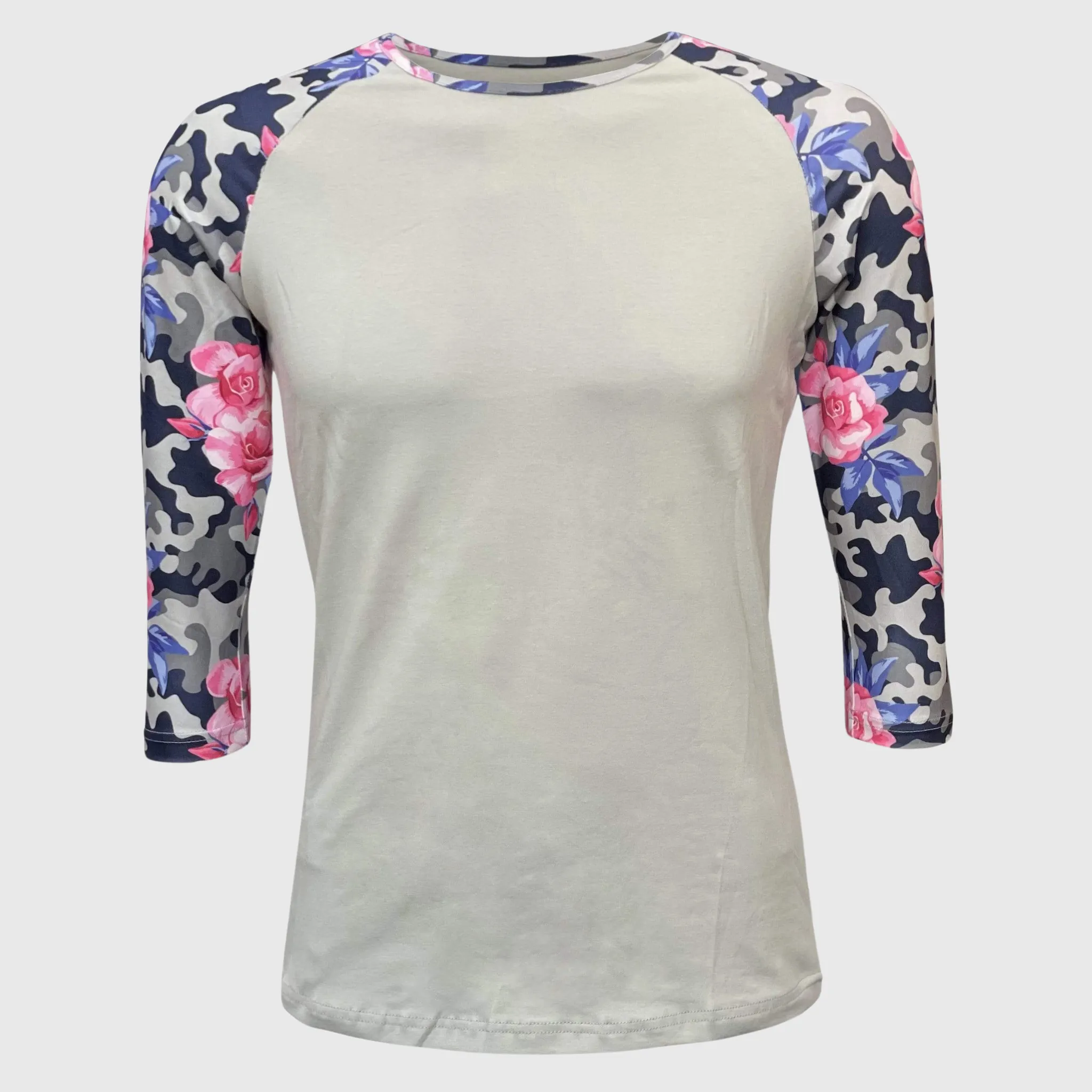 Floral Camo Gray Top