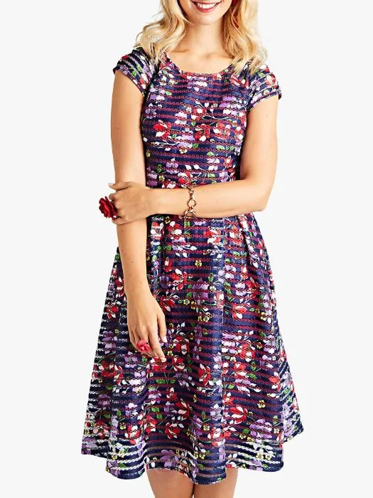 Floral Cap Sleeve Dress