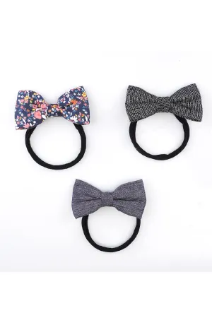 Floral Charm Pure Cotton Bow Baby Headband - Set Of 3