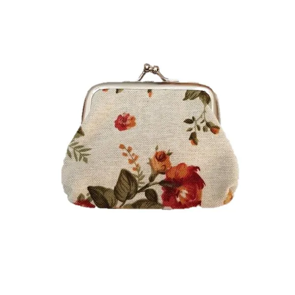 Floral Coin Purse - White