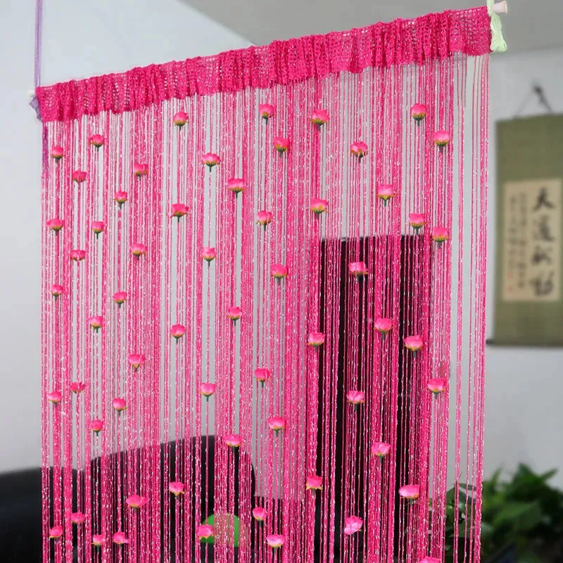 Floral Decorative Hanging Room Divider Curtain