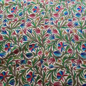 FLORAL DESIGN HANDMADE AARI EMBROIDERED NAMDA 6X10 FT