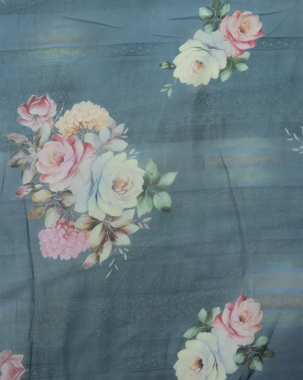 FLORAL DESIGN PRINTED VISCOSE ORGANZA FABRIC