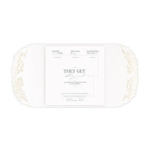 Floral Elegance Laser Embossed Invitations with Classic Script Personalisation