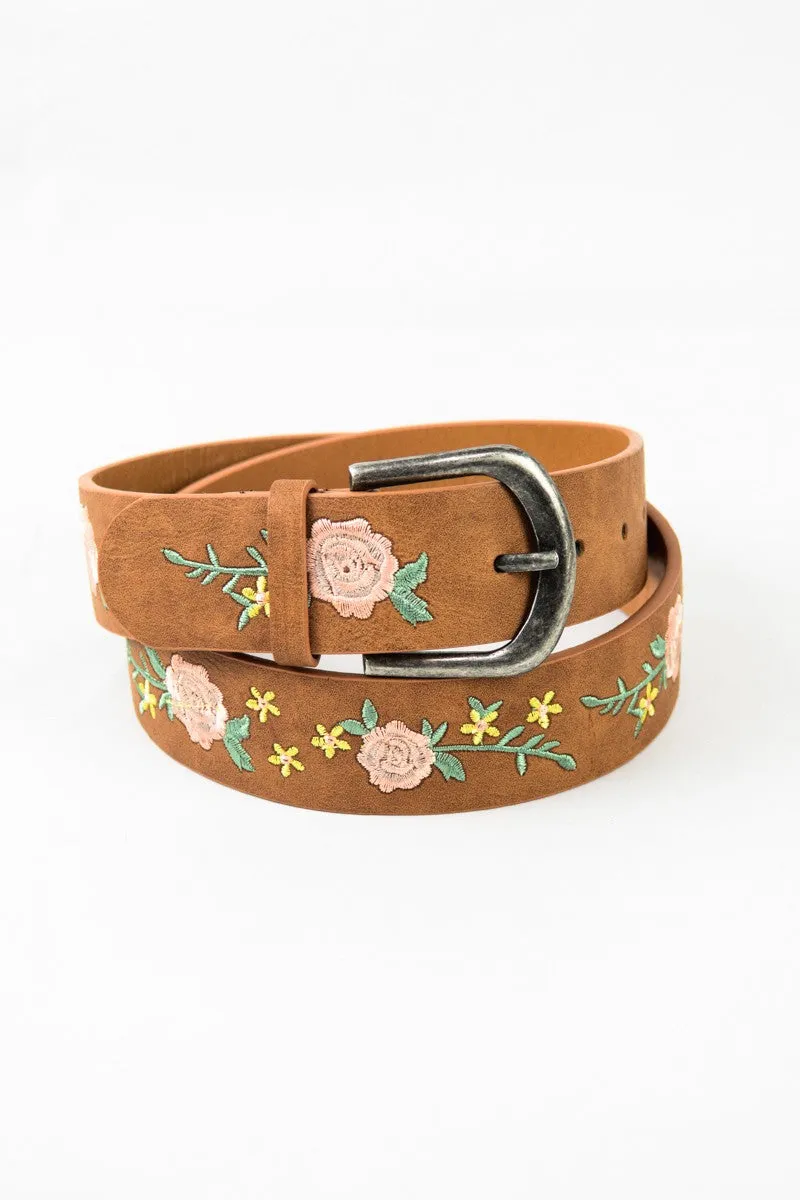 Floral Embroidered Belt