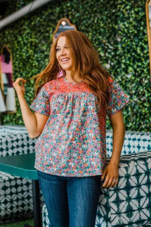 Floral Embroidered Floral Top