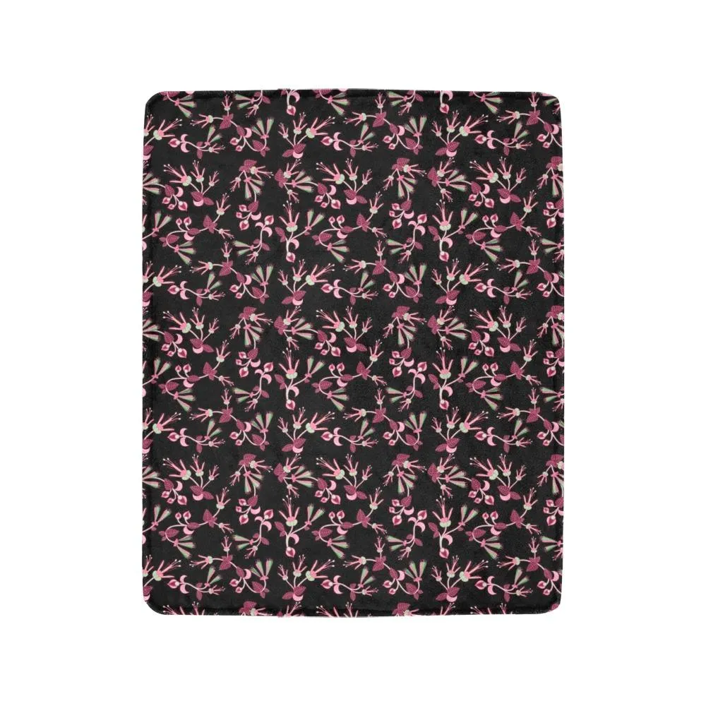 Floral Green Black Ultra-Soft Micro Fleece Blanket 40"x50"