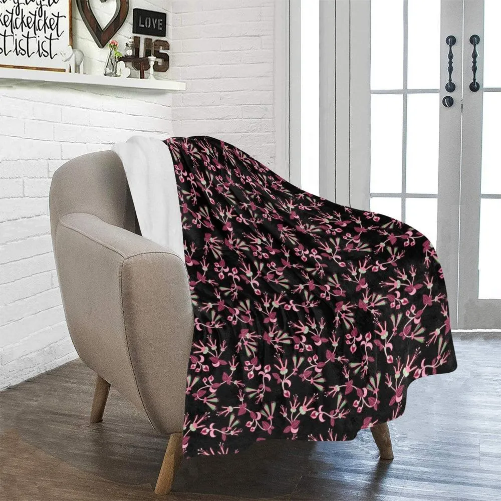 Floral Green Black Ultra-Soft Micro Fleece Blanket 40"x50"