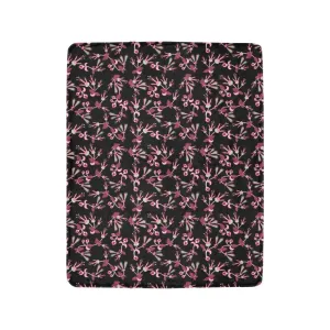 Floral Green Black Ultra-Soft Micro Fleece Blanket 40"x50"