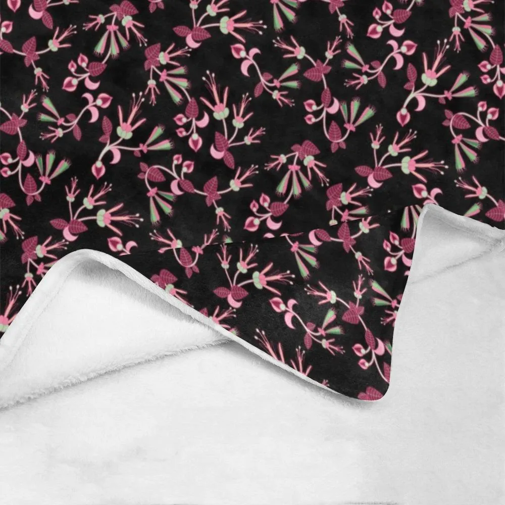 Floral Green Black Ultra-Soft Micro Fleece Blanket 40"x50"