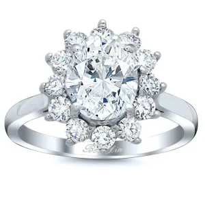 Floral Halo Engagement Ring Setting