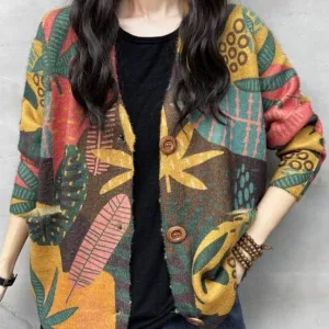 Floral Knitwear Printed Cardigan