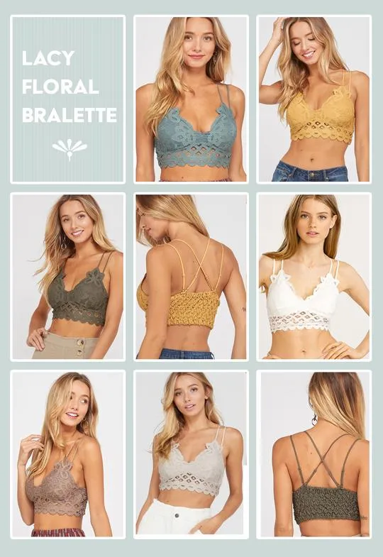 FLORAL LACE BRALETTE (STONE)