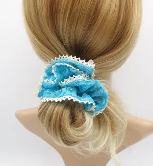 floral lace scrunchies,, double edge scrunchies for women