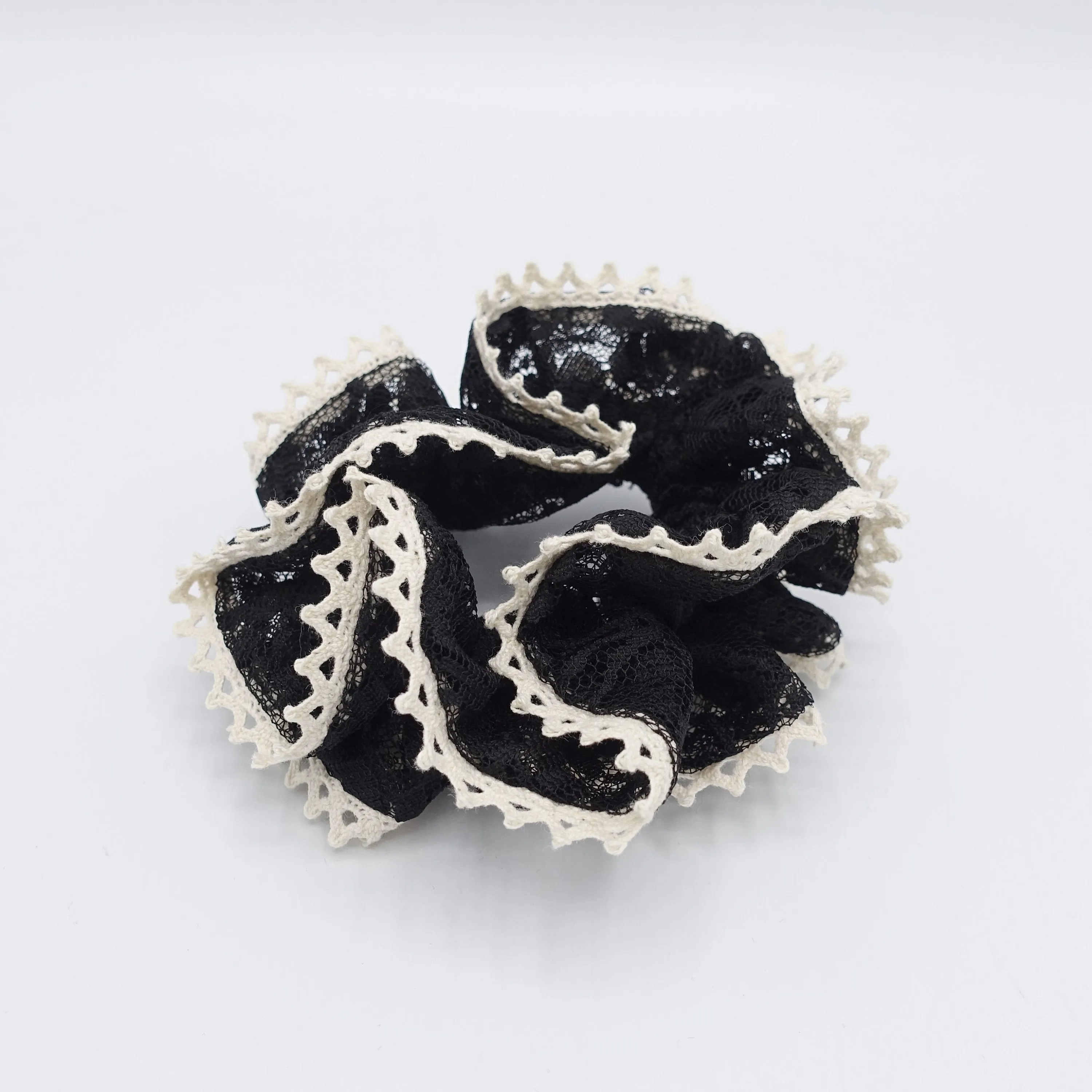 floral lace scrunchies,, double edge scrunchies for women