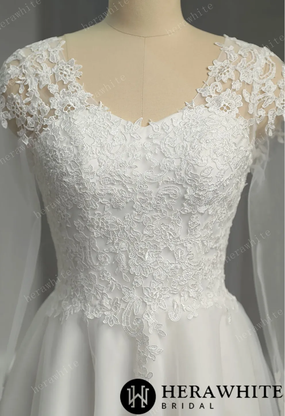 Floral Lace Short Wedding Dress with Lace Up Back