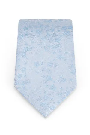 Floral Lite Blue Self-Tie Windsor Tie