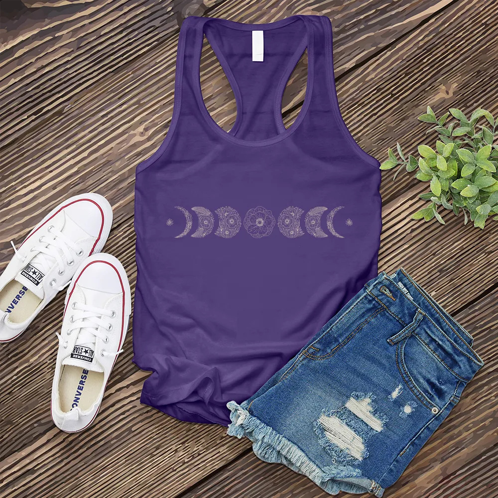 Floral Moon Phases Women's Tank Top