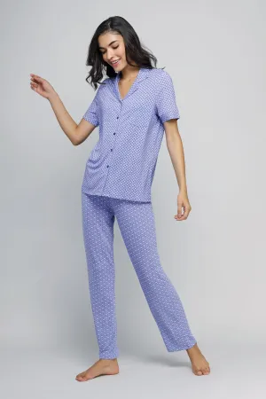 Floral Mosaic Button Down Pajama Set