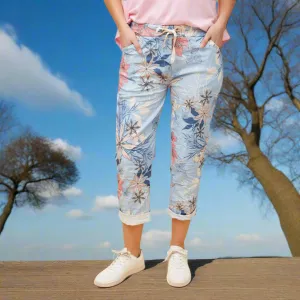 Floral Print Jogger - Blue