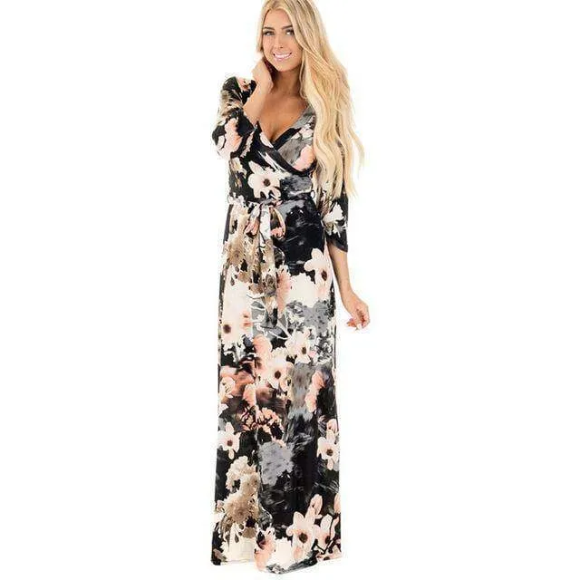 Floral Print Maxi Boho floral bohemian Dress (US 4-14)