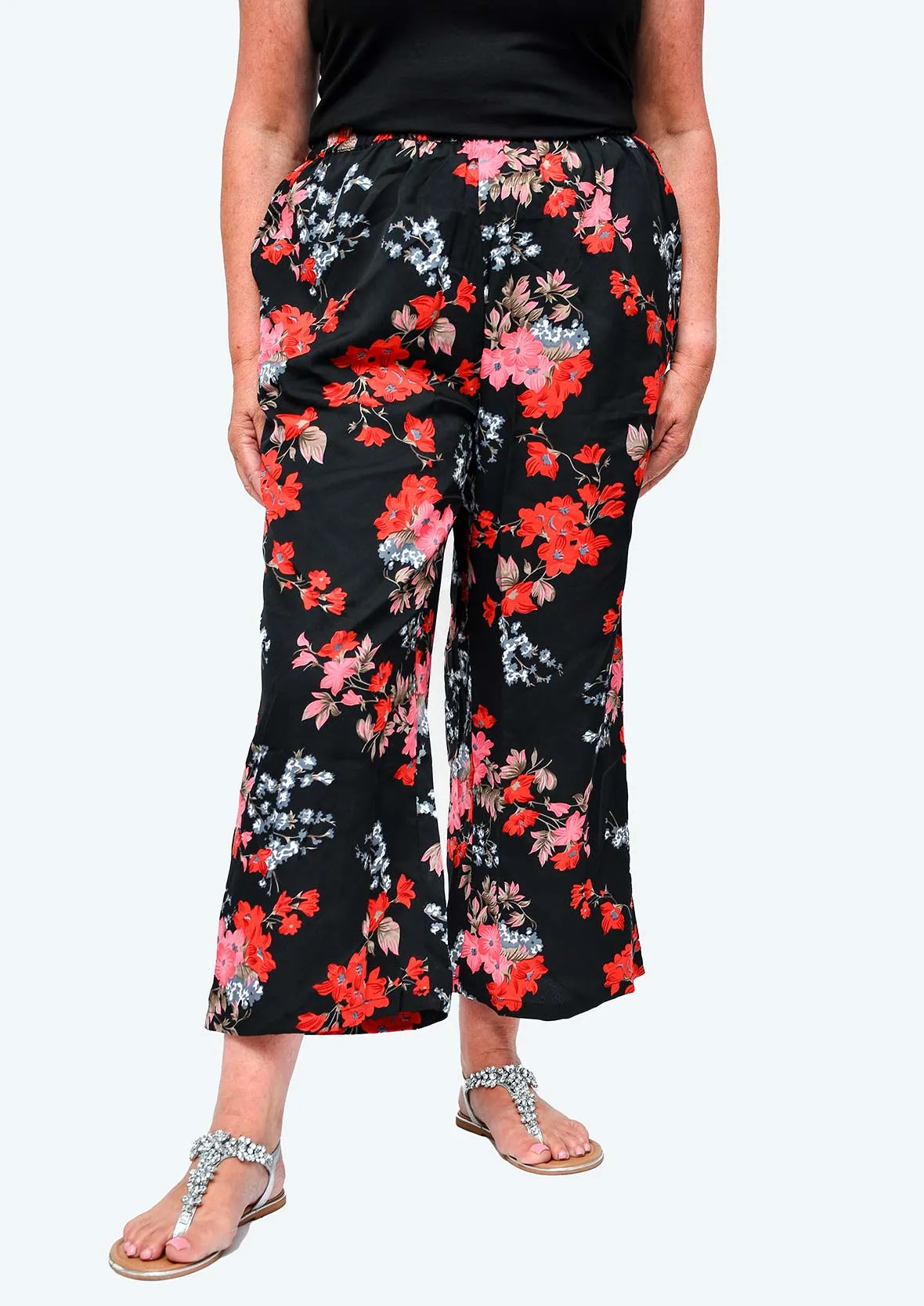 Floral Print Wide Leg Palazzo